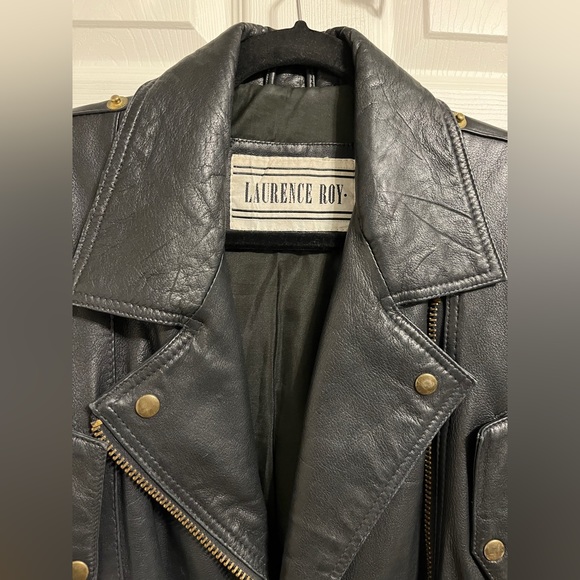 Ladies 90s Vintage Leather Jacket Size Medium - Picture 6 of 15